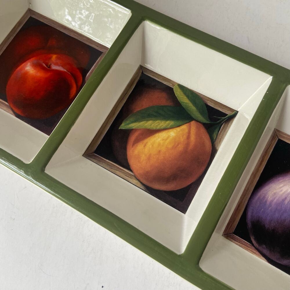 Certified International Fruit Gallery Relish Tray Jay Mercado Designs 18 3/4” - Picture 4 of 10